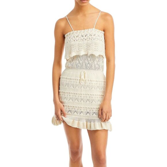 Vintage Havana Dresses & Skirts - NWT Vintage Havana Knit Crochet Lace Dress Square Neck Sleeveless Coverup Dress‎